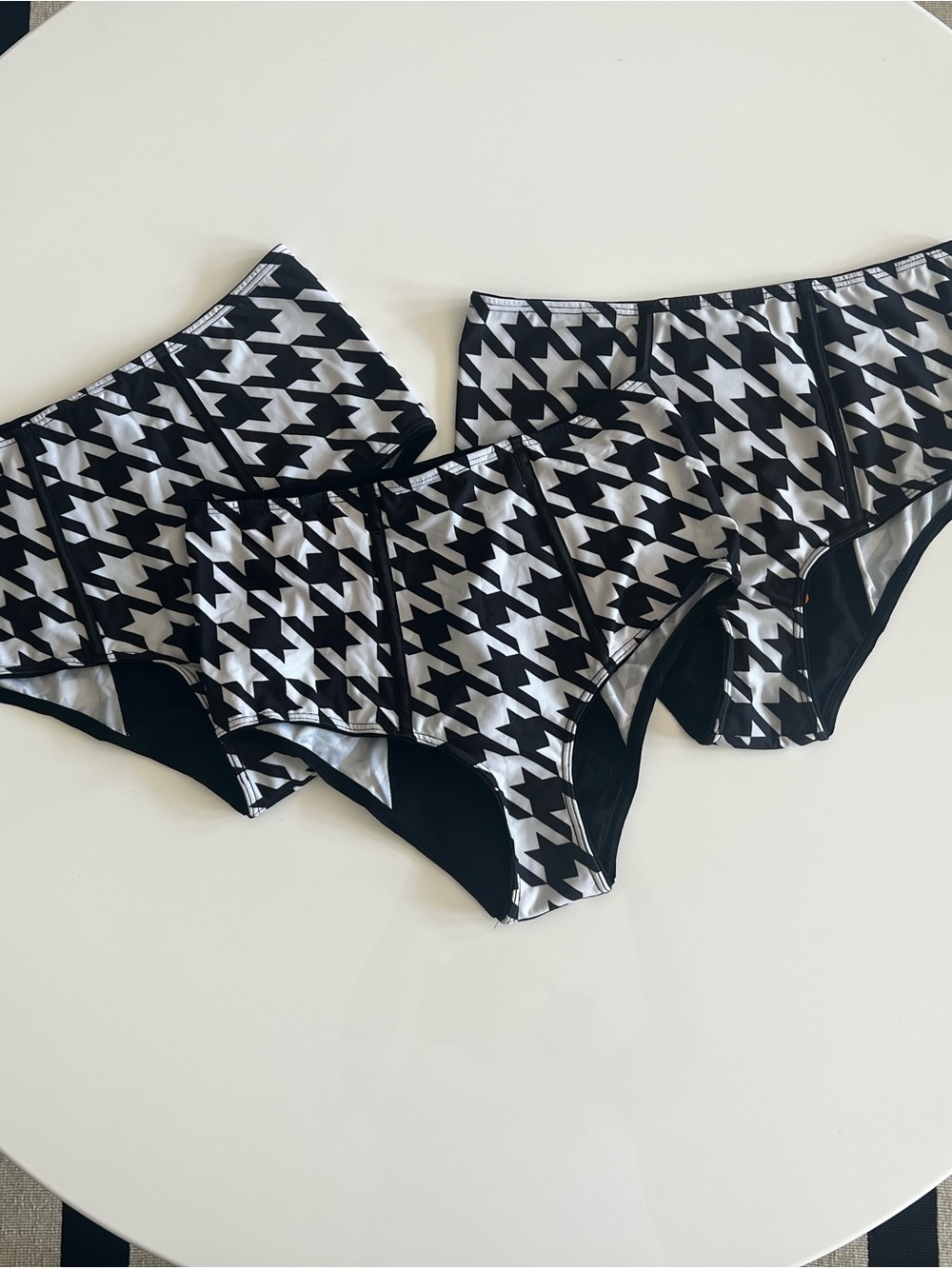 NWT NAJA 3 PACK - Audrey Hi Waisted Royal Houndstooth Panties Size XS